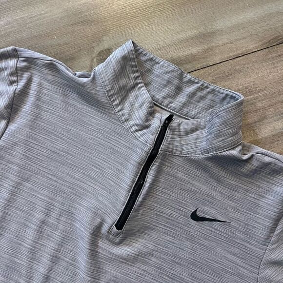 Nike Grey Athletic Workout Quarterzip Pullover Men Small - Picture 2 of 5